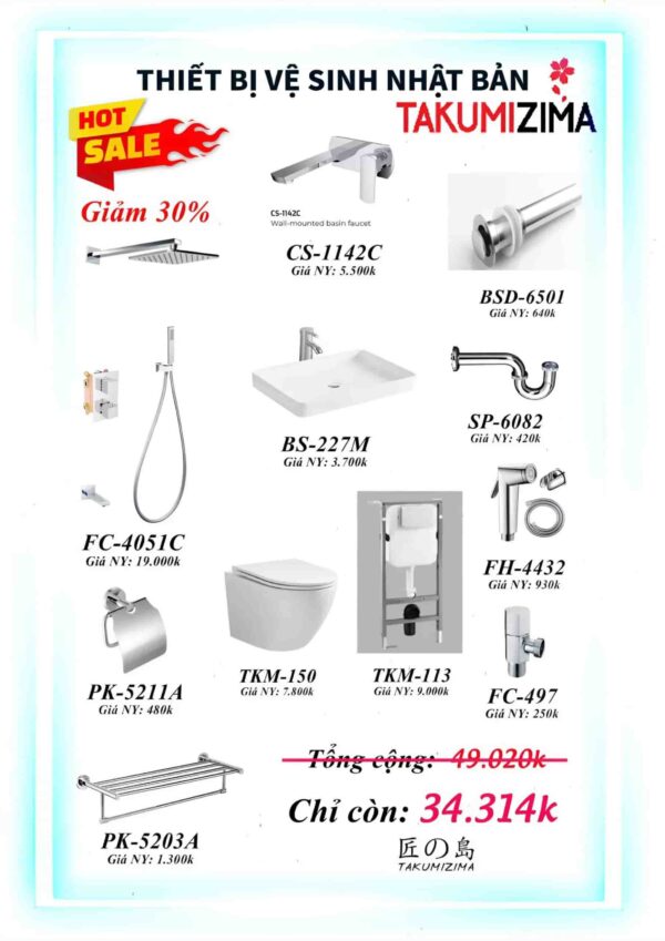 Combo thiết bị vệ sinh 9FC-4051C